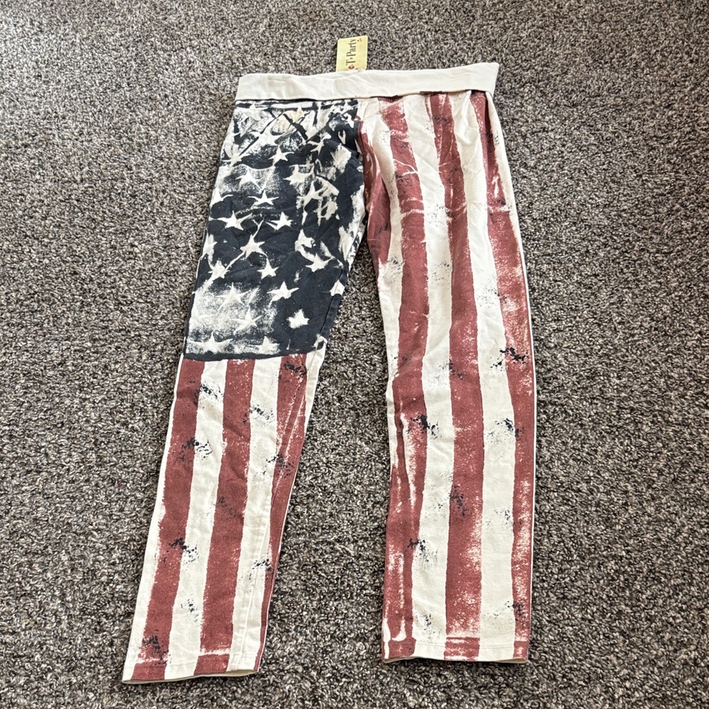 Women's American Flag Print Leggings - Red, White & Blue